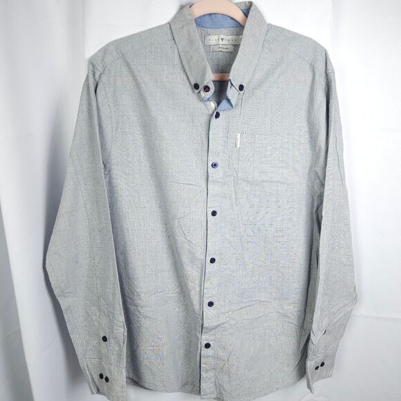 NWOT Five Four Club Mens XL Blueish Gray Long Sleeve Button Up Button Down Shirt - Picture 1 of 7
